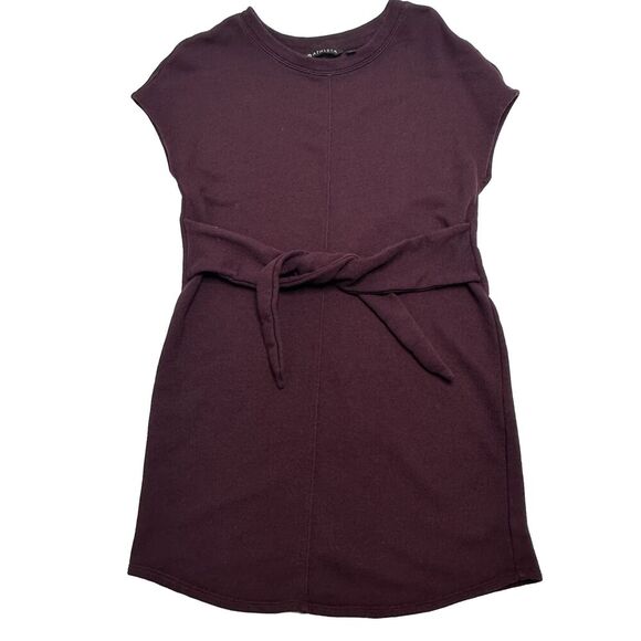 Athleta Womens Size Small Sweatshirt Tie Front Casual Mini Dress Short Sleeve - Picture 1 of 8